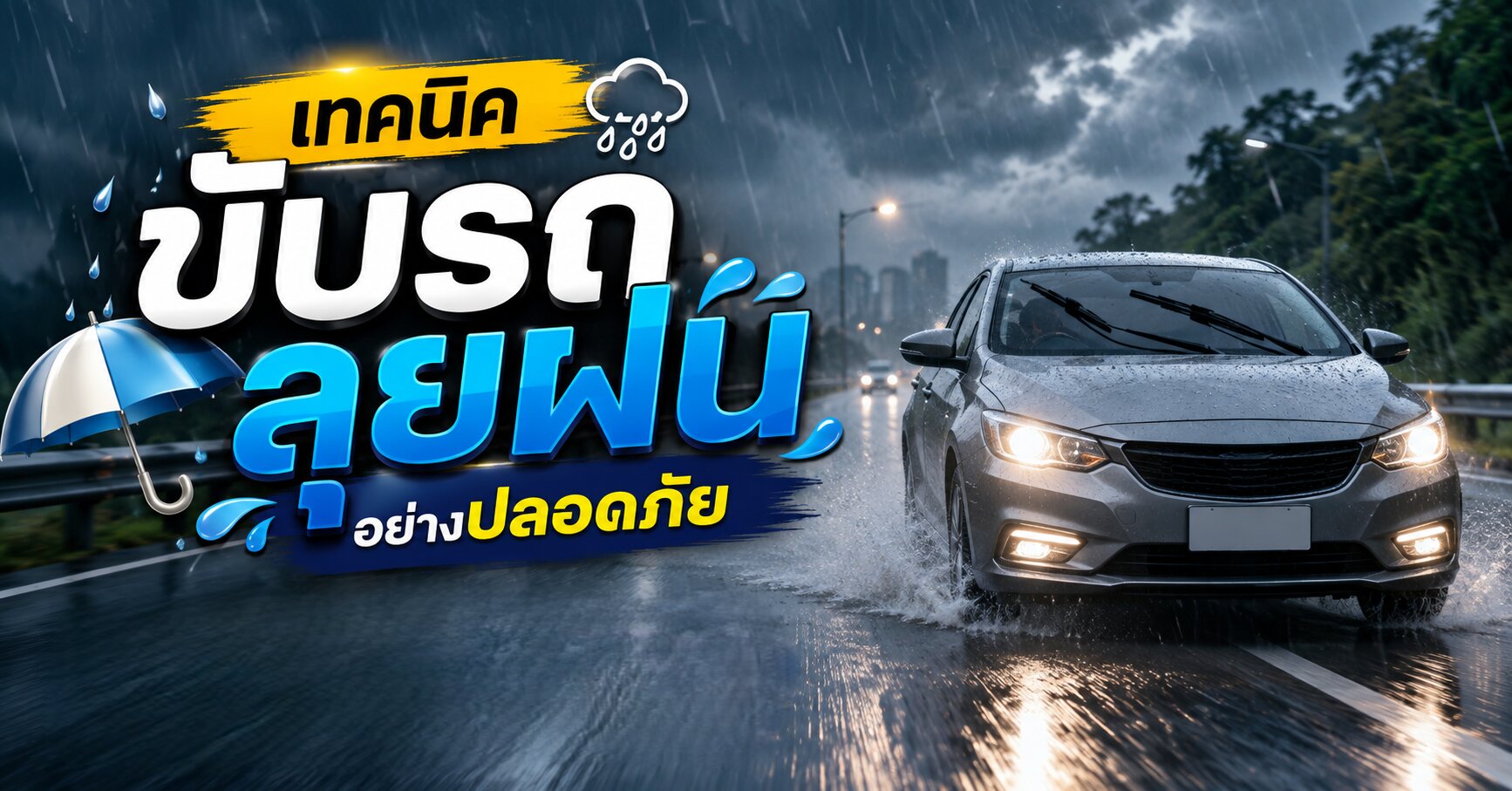 เทคนิคขับรถลุยฝน